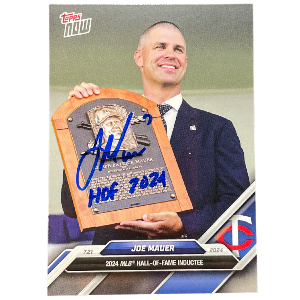 Joe Mauer Autographed Topps Now Card w/ HOF 2024 Inscription Autographs Fan HQ   