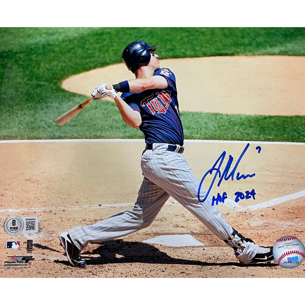 Joe Mauer Autographed 8x10 Photo w/ HOF 2024 Inscription Autographs Fan HQ   