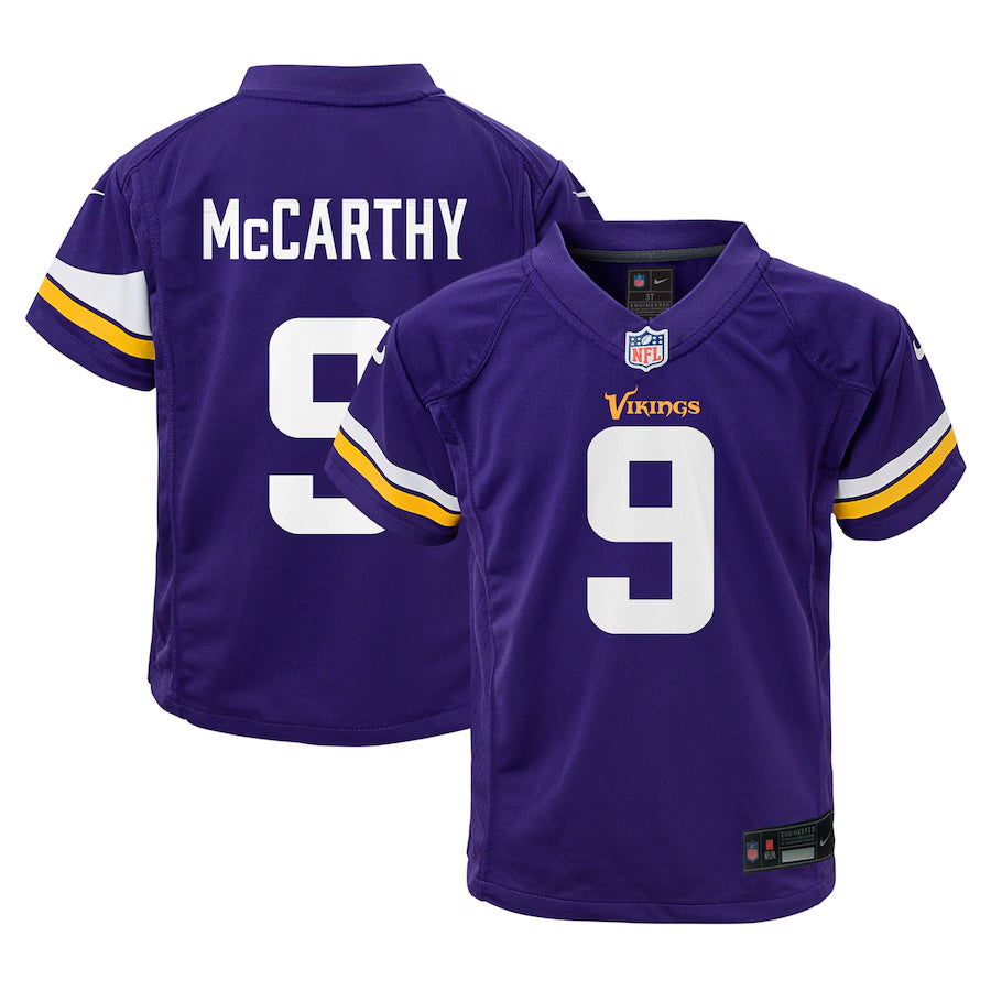 AVAILABLE IN-STORE ONLY! J.J. McCarthy Kids Minnesota Vikings Purple Nike Game Jersey