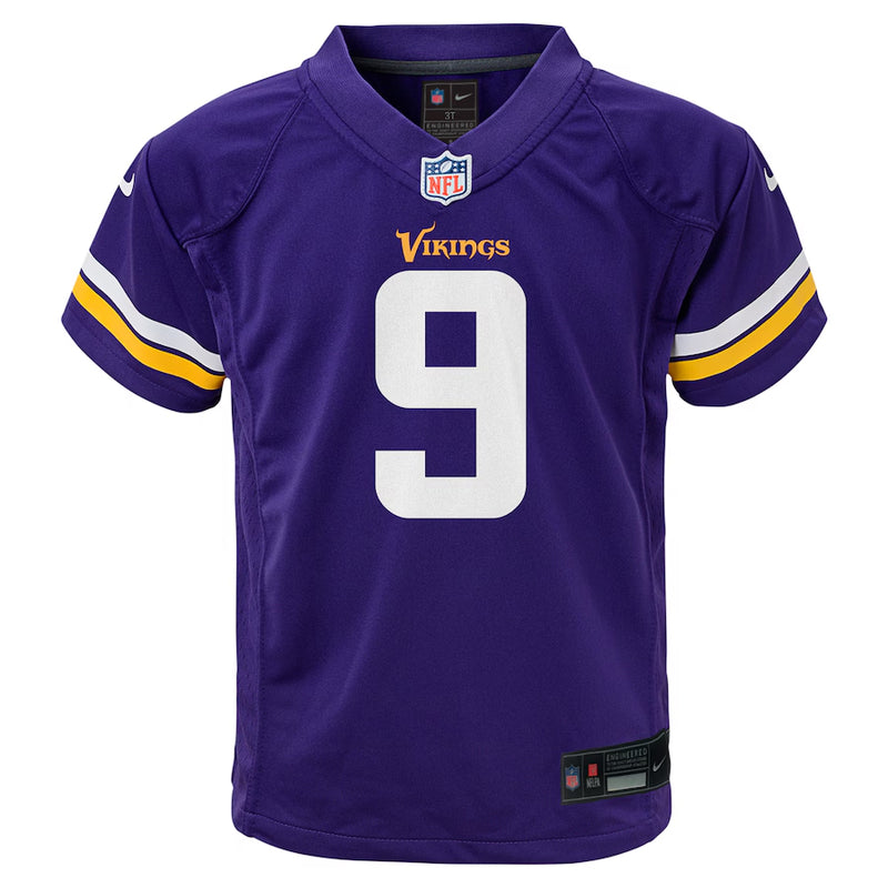 AVAILABLE IN-STORE ONLY! J.J. McCarthy Kids Minnesota Vikings Purple Nike Game Jersey Jersey Nike