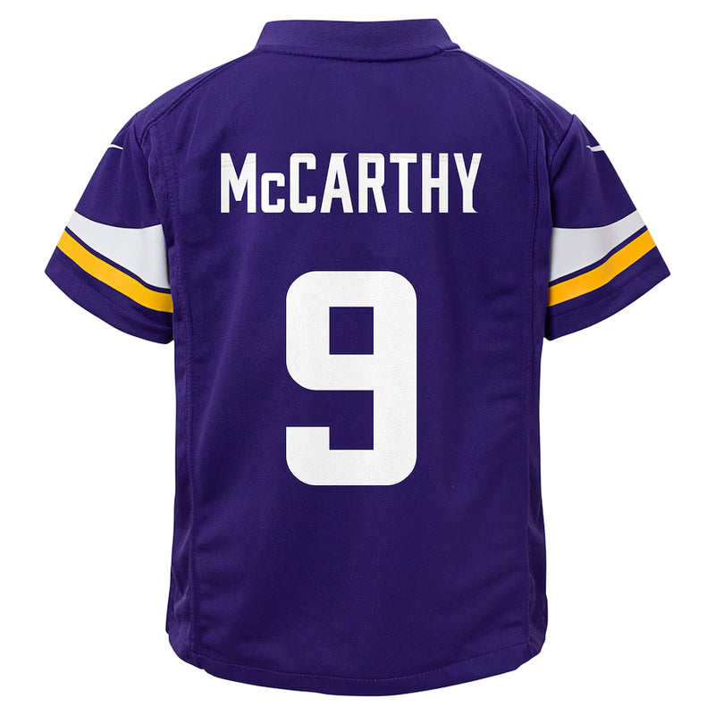 AVAILABLE IN-STORE ONLY! J.J. McCarthy Kids Minnesota Vikings Purple Nike Game Jersey Jersey Nike