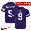 AVAILABLE IN-STORE ONLY! J.J. McCarthy Kids Minnesota Vikings Purple Nike Game Jersey Jersey Nike