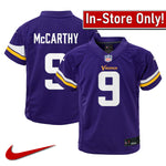 AVAILABLE IN-STORE ONLY! J.J. McCarthy Kids Minnesota Vikings Purple Nike Game Jersey Jersey Nike