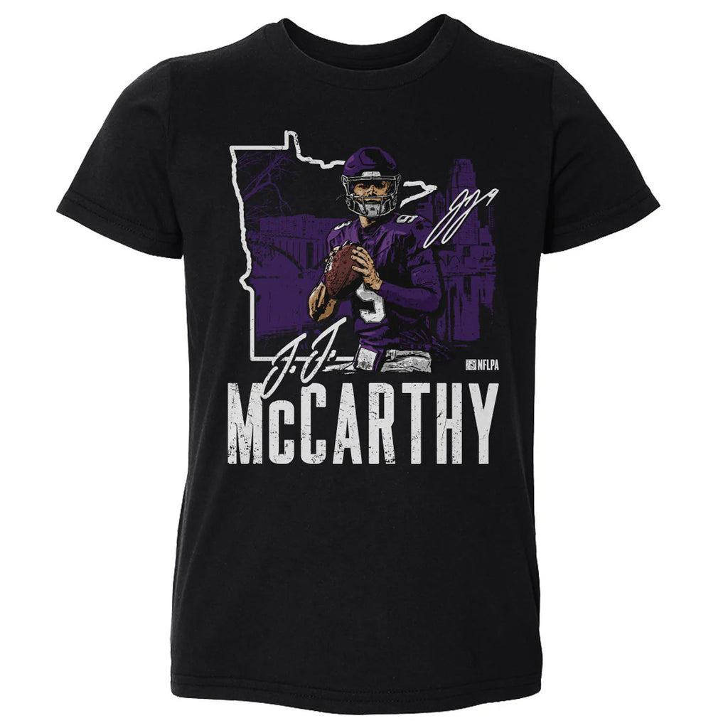 J.J. McCarthy Youth 500 Level Black Premium Name Tee T-Shirts 500 Level   