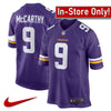 AVAILABLE IN-STORE ONLY! J.J. McCarthy Minnesota Vikings Purple Nike Game Jersey Jersey Nike   