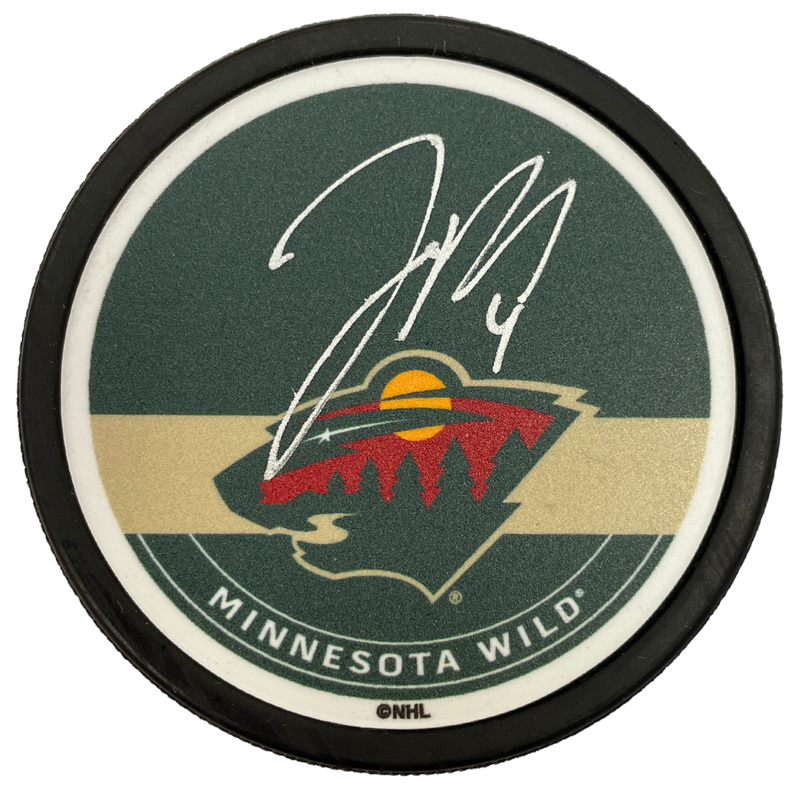 Jon Merrill Autographed Minnesota Wild Signature Puck