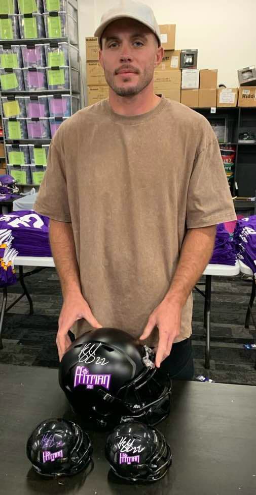 Harrison Smith Autographed Fan HQ Exclusive Hitman Full-Size Replica Helmet Autographs FanHQ