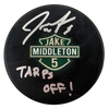 Jake Middleton Autographed Fan HQ Exclusive Motorcycle Inspired Art Puck w/ Tarps Off! Inscription (Numbered Edition) Autographs FanHQ   