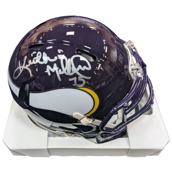 Keith Millard Autographed Minnesota Vikings Throwback Speed Mini Helmet Autographs FanHQ   