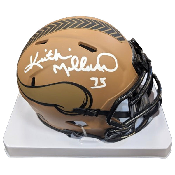 Keith Millard Autographed Minnesota Vikings Salute To Service Speed Mini Helmet