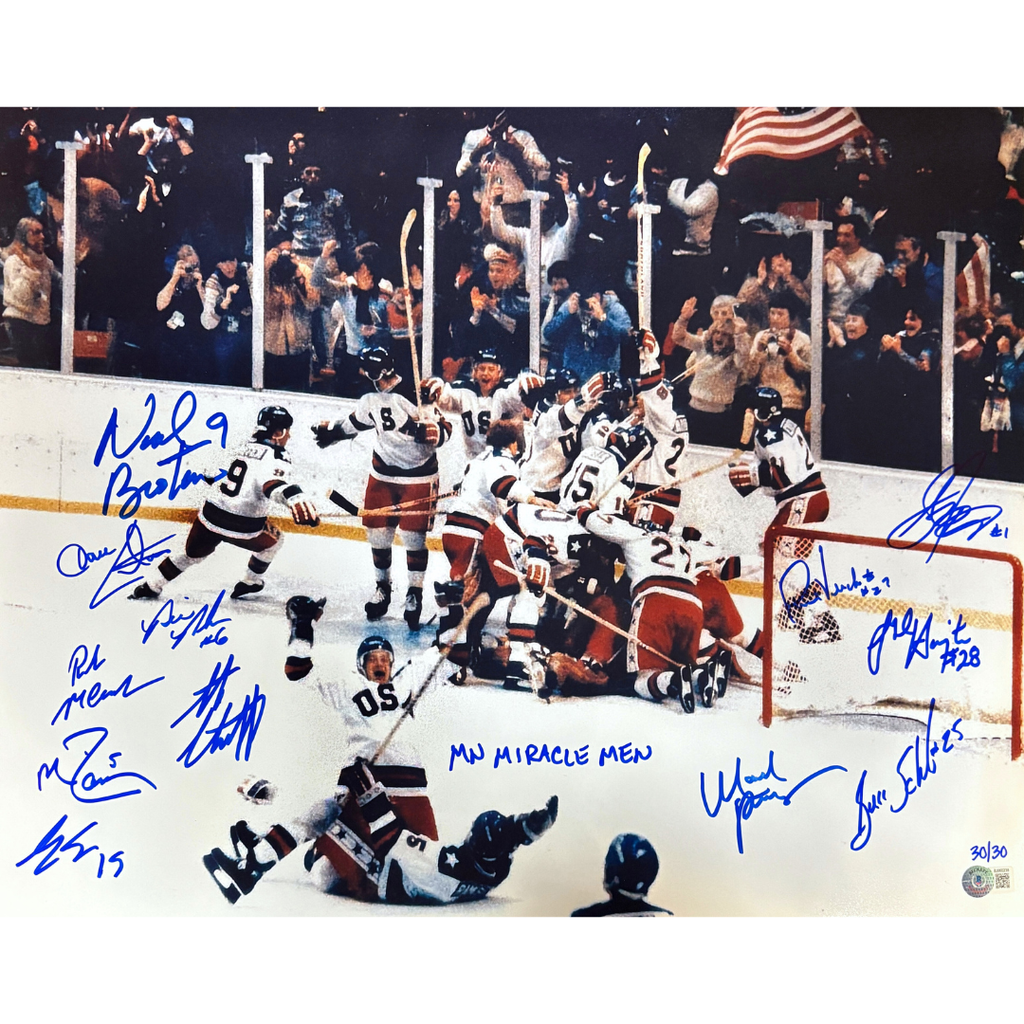 Minnesota Miracle Men Autographed 16x20 Photo - 12 Autos! Autographs FanHQ #1 (Janaszak Number)