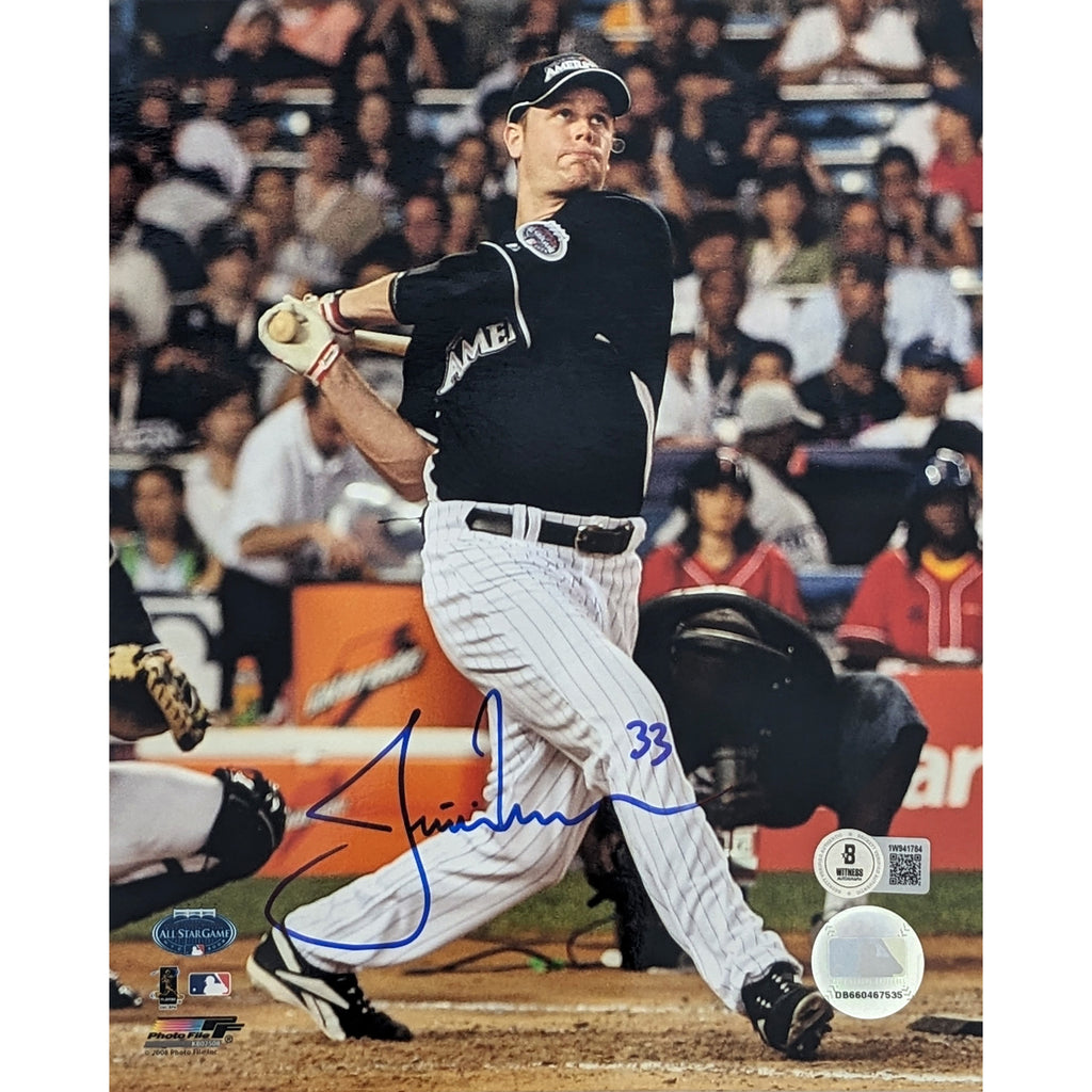 Justin Morneau Autographed 2008 Home Run Derby 8x10 Photo Minnesota Twins Autographs Fan HQ   