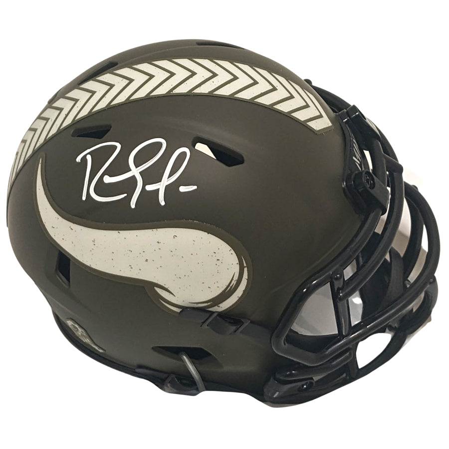 Randy Moss Autographed Minnesota Vikings Salute To Service Mini Helmet Autographs Fan HQ   