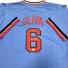 Tony Oliva Autographed Blue Pro-Style Jersey Autographs Fan HQ   