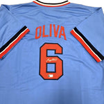 Tony Oliva Autographed Blue Pro-Style Jersey Autographs Fan HQ   