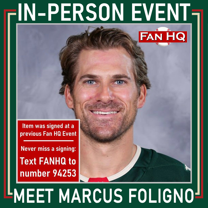 Marcus Foligno Autographed Minnesota Wild Green Logo Puck Autographs FanHQ