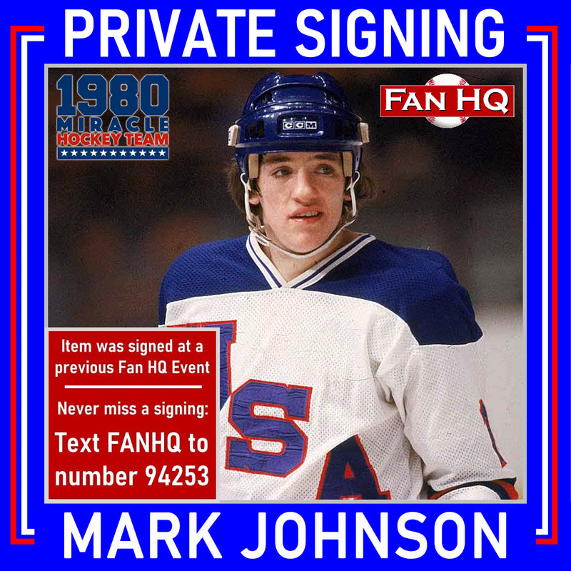 Mark Johnson Autographed Fan HQ Exclusive 1980 Lake Placid Puck Autographs FanHQ