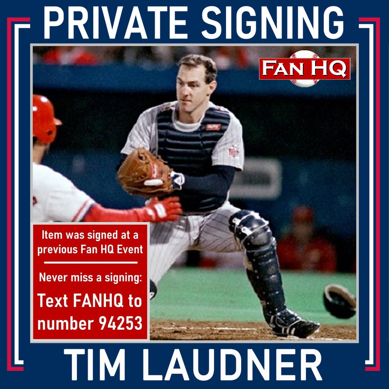 Tim Laudner Autographed Blue Pro-Style Jersey w/ 87 WS Champs Inscription Autographs Fan HQ