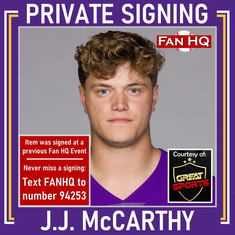 J.J. McCarthy Autographed Minnesota Vikings 16x20 Photo Autographs FanHQ