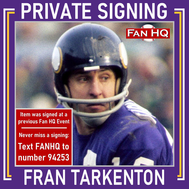 Fran Tarkenton Autographed Fan HQ Exclusive Blackout Nickname Jersey w/ Sir Francis & HOF 86 Inscriptions (Numbered Edition) Autographs FanHQ