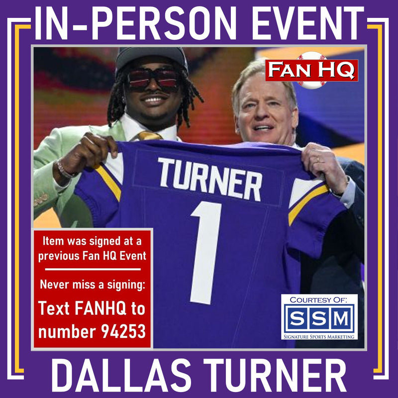 Dallas Turner Autographed Minnesota Vikings Classic Mini Helmet Autographs FanHQ