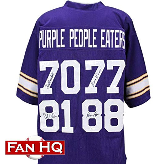 Purple People Eaters Autographed Purple Pro-Style Jersey (Marshall, Larsen, Eller, Page) Autographs FanHQ   