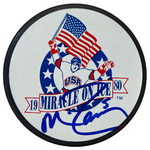 Mike Ramsey Autographed Miracle On Ice Logo Puck Autographs FanHQ