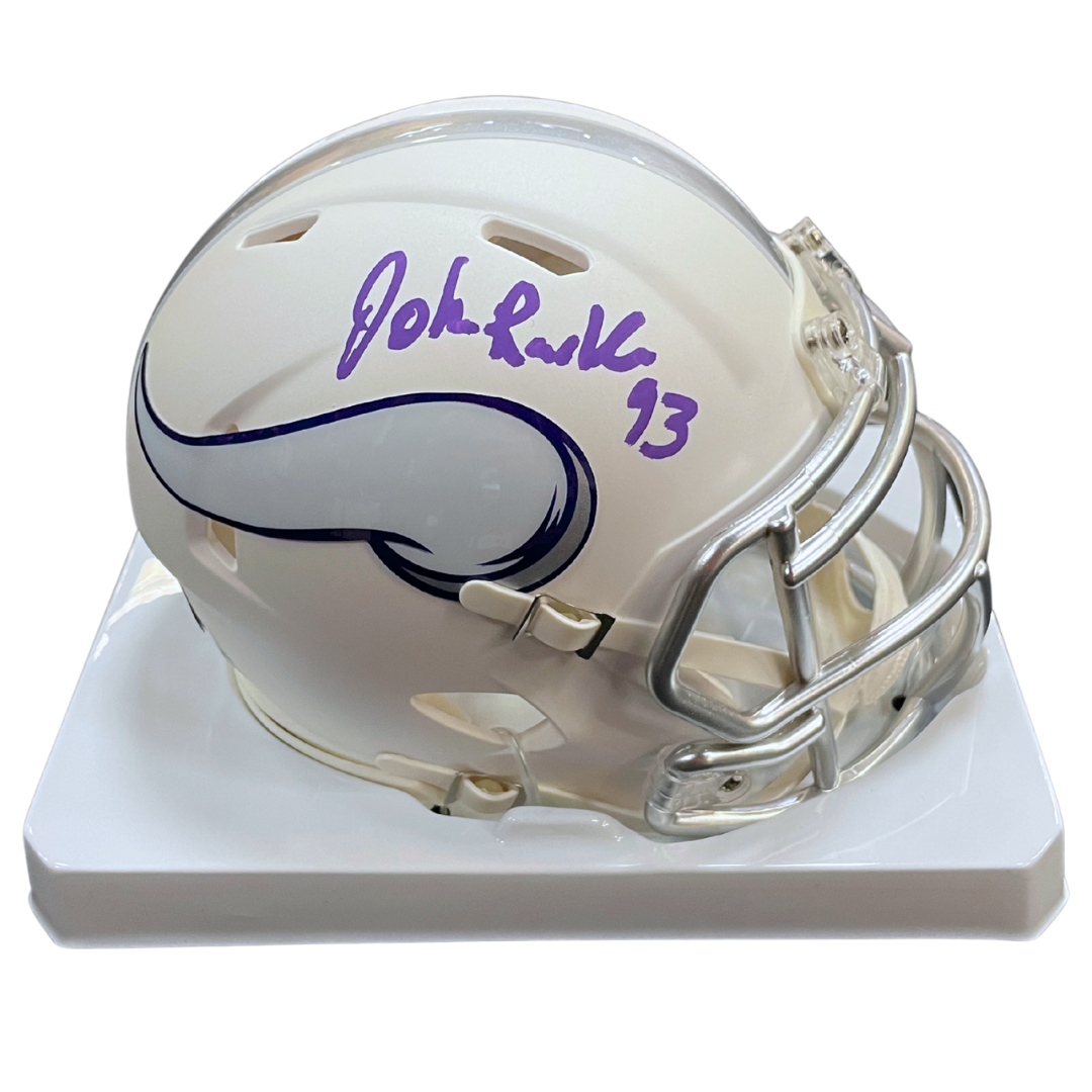 autograph football helmet John Randle Autographed Minnesota Vikings Winter Warrior Mini Helmet – Fan HQ
