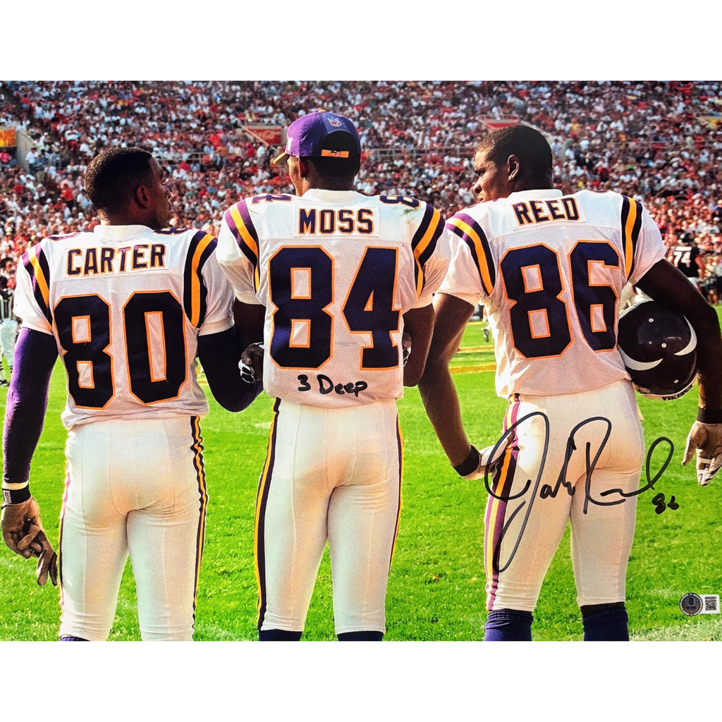 Jake Reed Autographed Minnesota Vikings 16x20 Photo w/ 3 Deep Inscription Autographs FanHQ