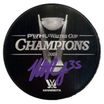 Maddie Rooney Autographed PWHL Walter Cup Champions Two-Sided Logo Puck Autographs FanHQ   