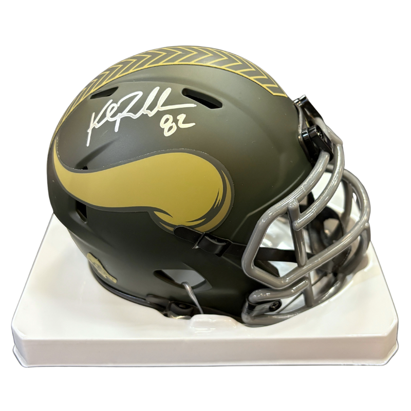 Kyle Rudolph Autographed Minnesota Vikings Salute To Service Mini Helmet