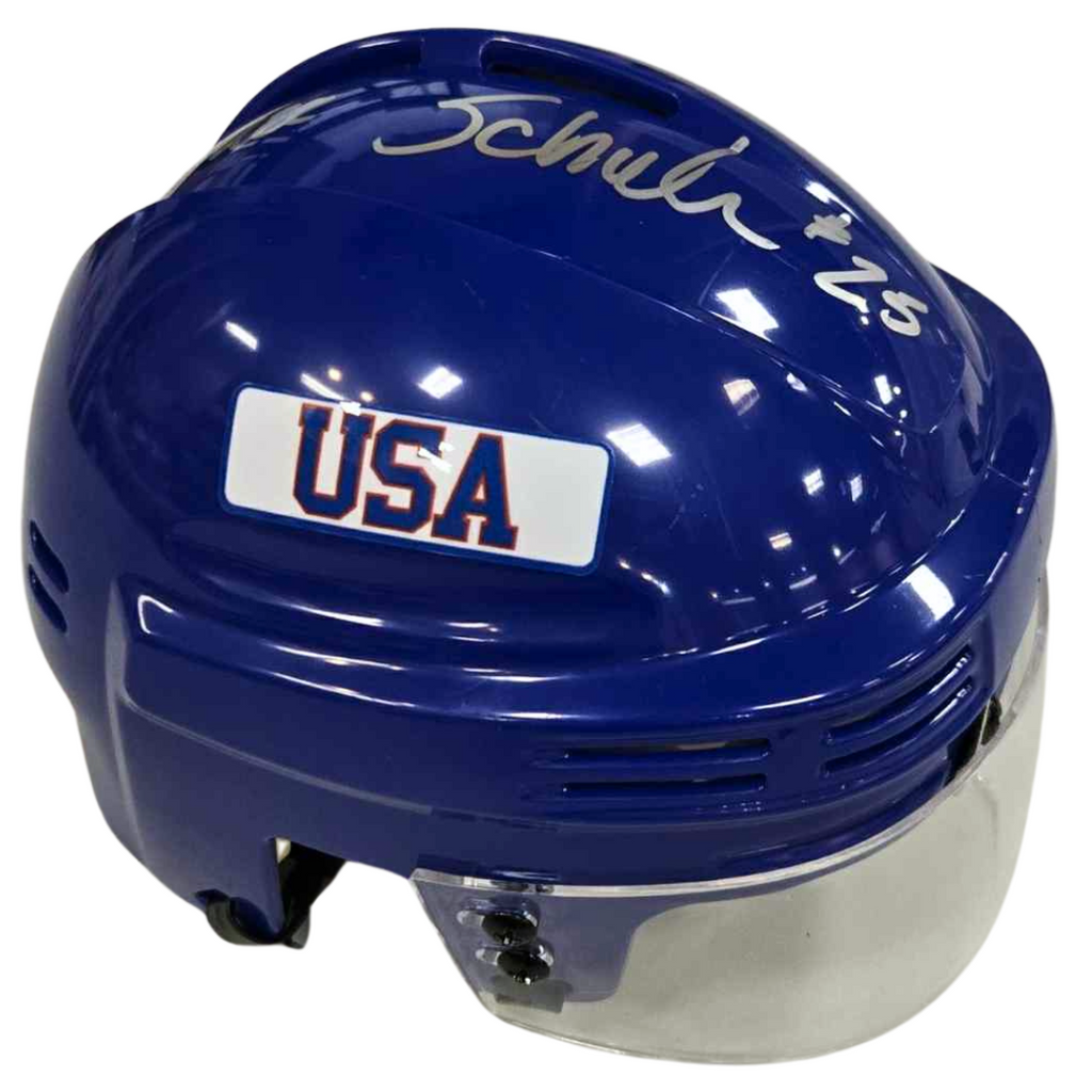 Buzz Schneider Autographed Royal Blue Mini Helmet Autographs FanHQ