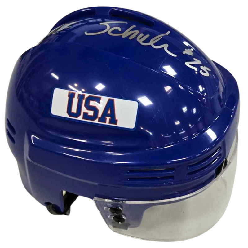 Buzz Schneider Autographed Royal Blue Mini Helmet Autographs FanHQ