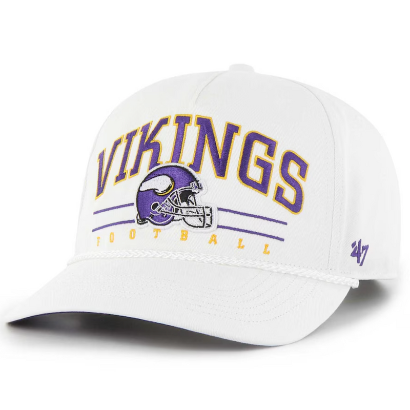 Minnesota Vikings '47 Brand White Roscoe Hitch Rope Adjustable Hat