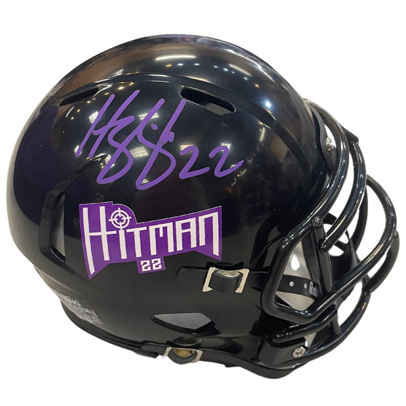 Harrison Smith Autographed Fan HQ Exclusive Hitman Mini Helmet (Numbered Edition - Purple Autograph) Autographs FanHQ Number 22/22  