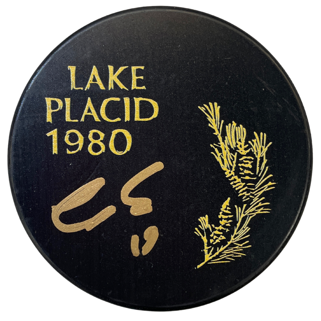 Eric Strobel Autographed Fan HQ Exclusive 1980 Lake Placid Puck Autographs FanHQ