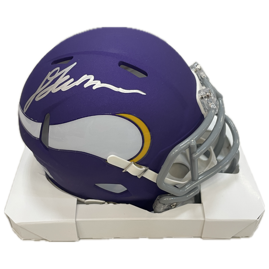 Dallas Turner Autographed Minnesota Vikings Classic Mini Helmet Autographs FanHQ