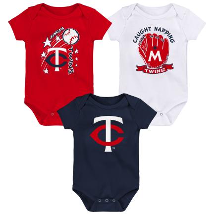 Minnesota Twins Newborn 3-Pack 123 Inning Creeper/Onesie Set Kids Outerstuff