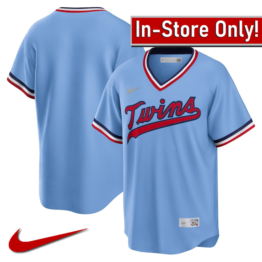 AVAILABLE IN-STORE ONLY! Minnesota Twins Nike Light Blue Cooperstown Collection Replica Jersey Jersey Nike