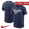 AVAILABLE IN-STORE ONLY! Minnesota Twins Navy Nike Team Wordmark T-Shirt T-Shirts Nike