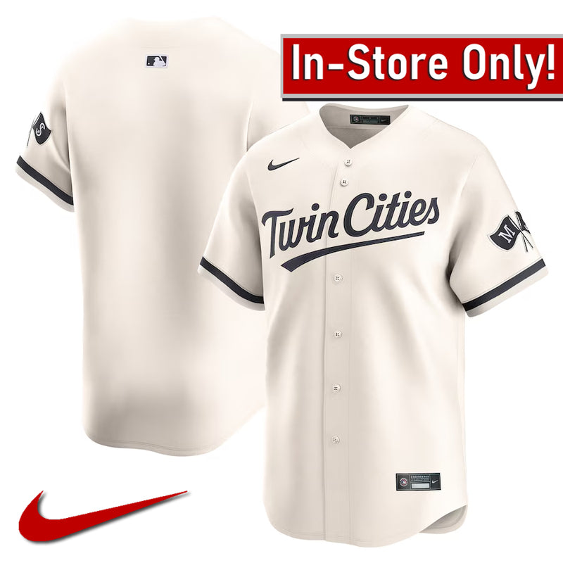 AVAILABLE IN-STORE ONLY! Minnesota Twins Nike Cream Twin Cities Home Alternate Limited Jersey Jersey Nike