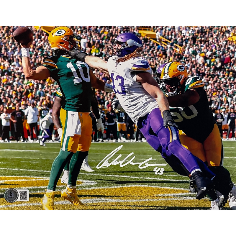 Andrew Van Ginkel Autographed Minnesota Vikings 8x10 Photo vs. Packers Autographs FanHQ