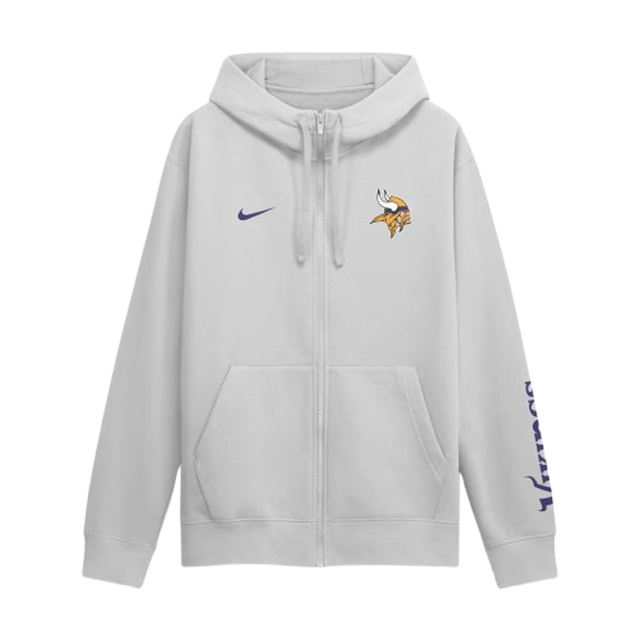 AVAILABLE IN-STORE ONLY! Minnesota Vikings Nike Gray Cool Down Club Full-Zip Hoodie Sweatshirts Nike