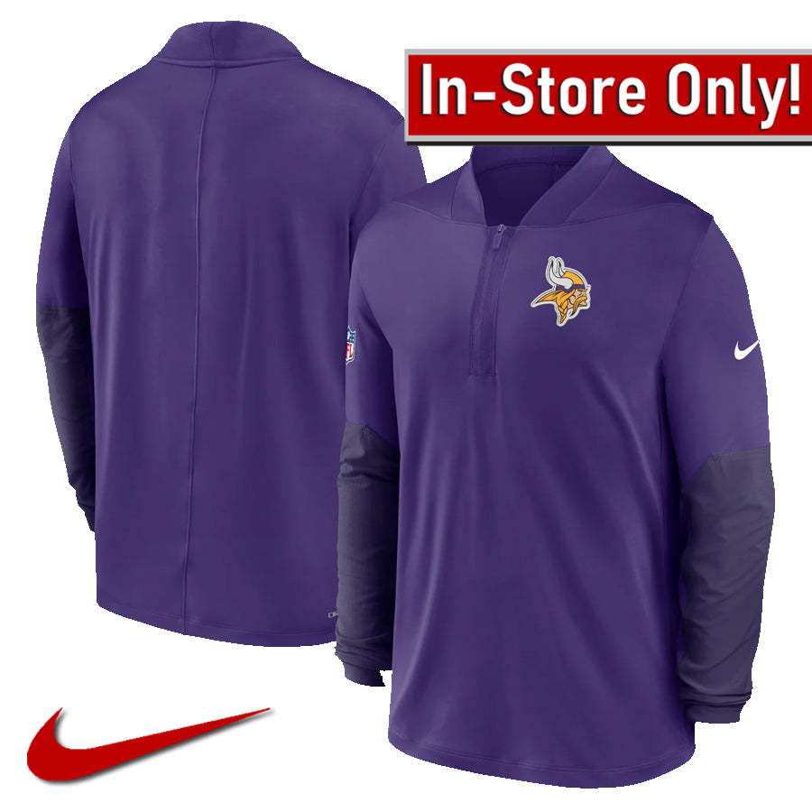 AVAILABLE IN-STORE ONLY! Minnesota Vikings Nike Purple 1/4 Zip Pullover Jackets Nike