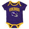 Minnesota Vikings Newborn 3-Pack Creeper/Onesie Set Kids Outerstuff