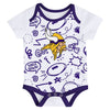 Minnesota Vikings Newborn 3-Pack Creeper/Onesie Set Kids Outerstuff