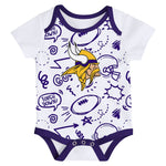 Minnesota Vikings Newborn 3-Pack Creeper/Onesie Set Kids Outerstuff