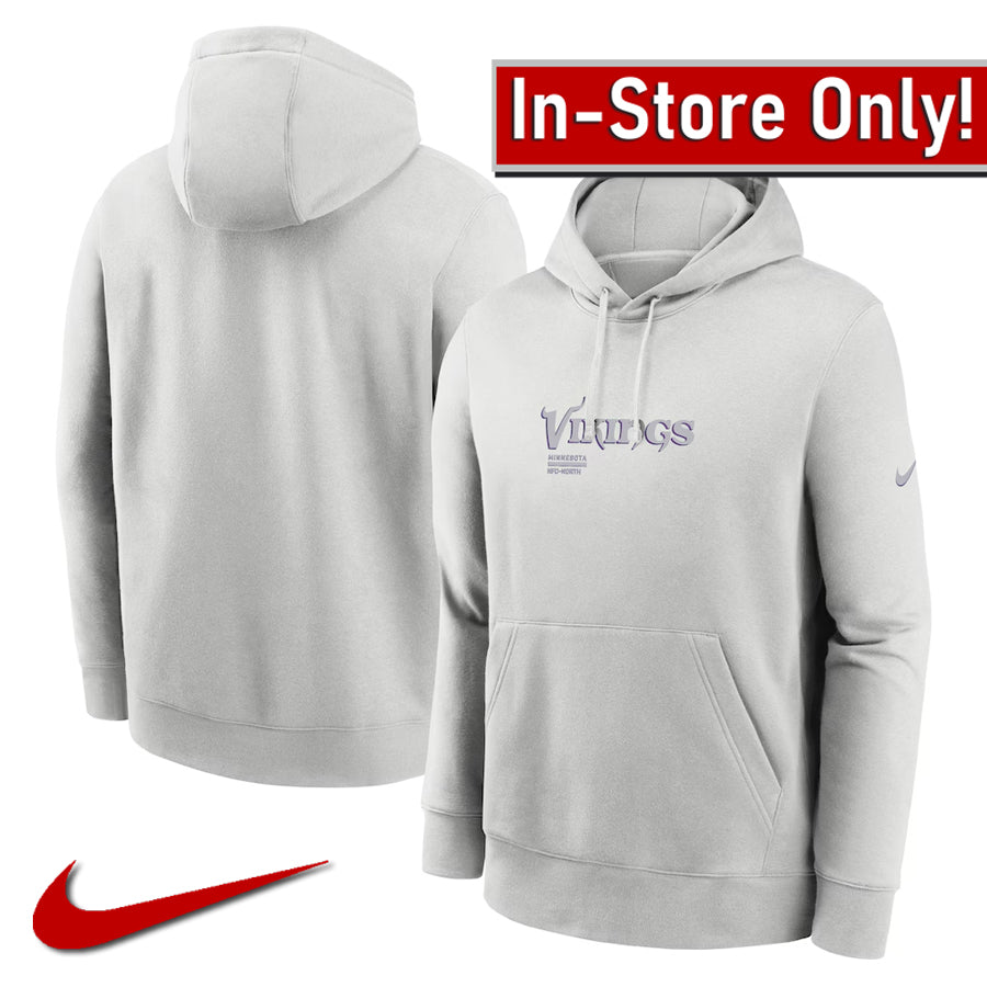 AVAILABLE IN-STORE ONLY! Minnesota Vikings Nike Gray French Terry Club Hoodie Sweatshirts Nike