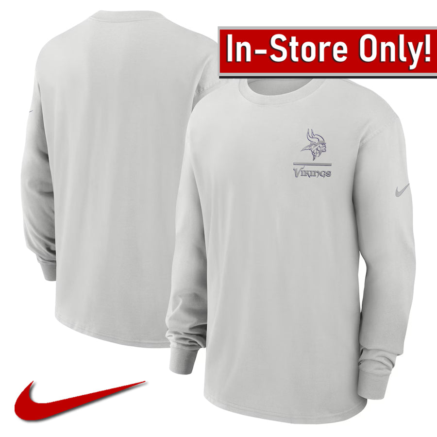 AVAILABLE IN-STORE ONLY! Minnesota Vikings Nike Gray Essential Long Sleeve Tee T-Shirts Nike