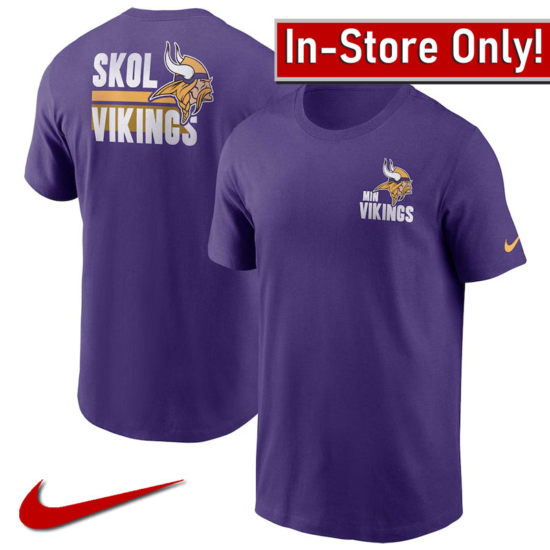 AVAILABLE IN-STORE ONLY! Minnesota Vikings Nike Purple Blitz Skol Essential Tee T-Shirts Nike   